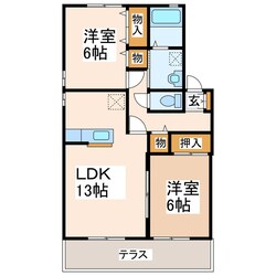 レクエルド水前寺の物件間取画像